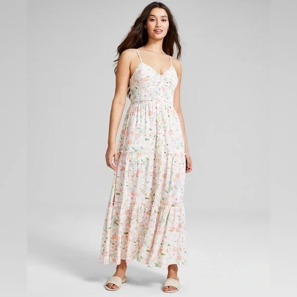 Dresses | And Now This Womens Linenblend Buttonfront Maxi Dress Ivory Floral Xs | Poshmark Dresses | And Now This Womens Linenblend Buttonfront Maxi Dress Ivory Floral Xs | Poshmark